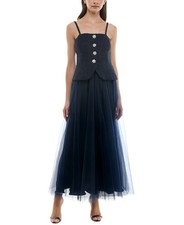 Taylor Womens Mixed-Media Embellishe Navy, 12