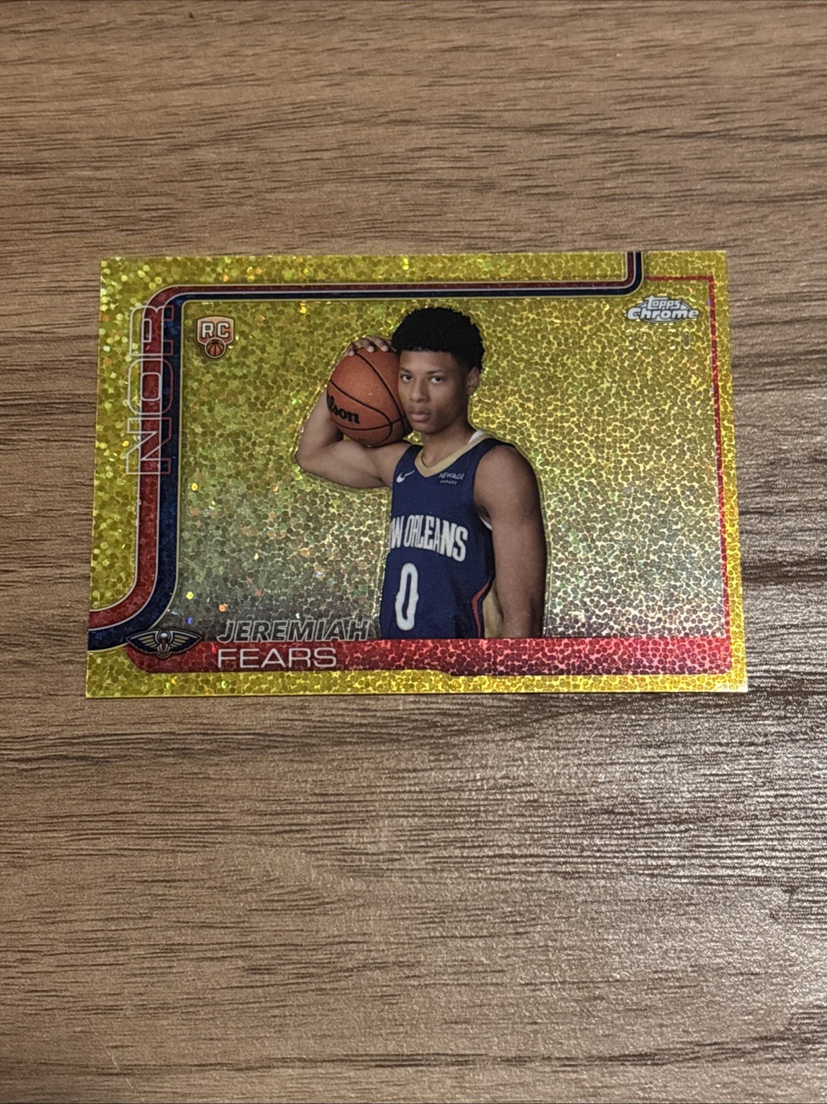 2025 Topps Chrome Basketball Jeremiah Fears Rookie Gold Image Variation 35/50