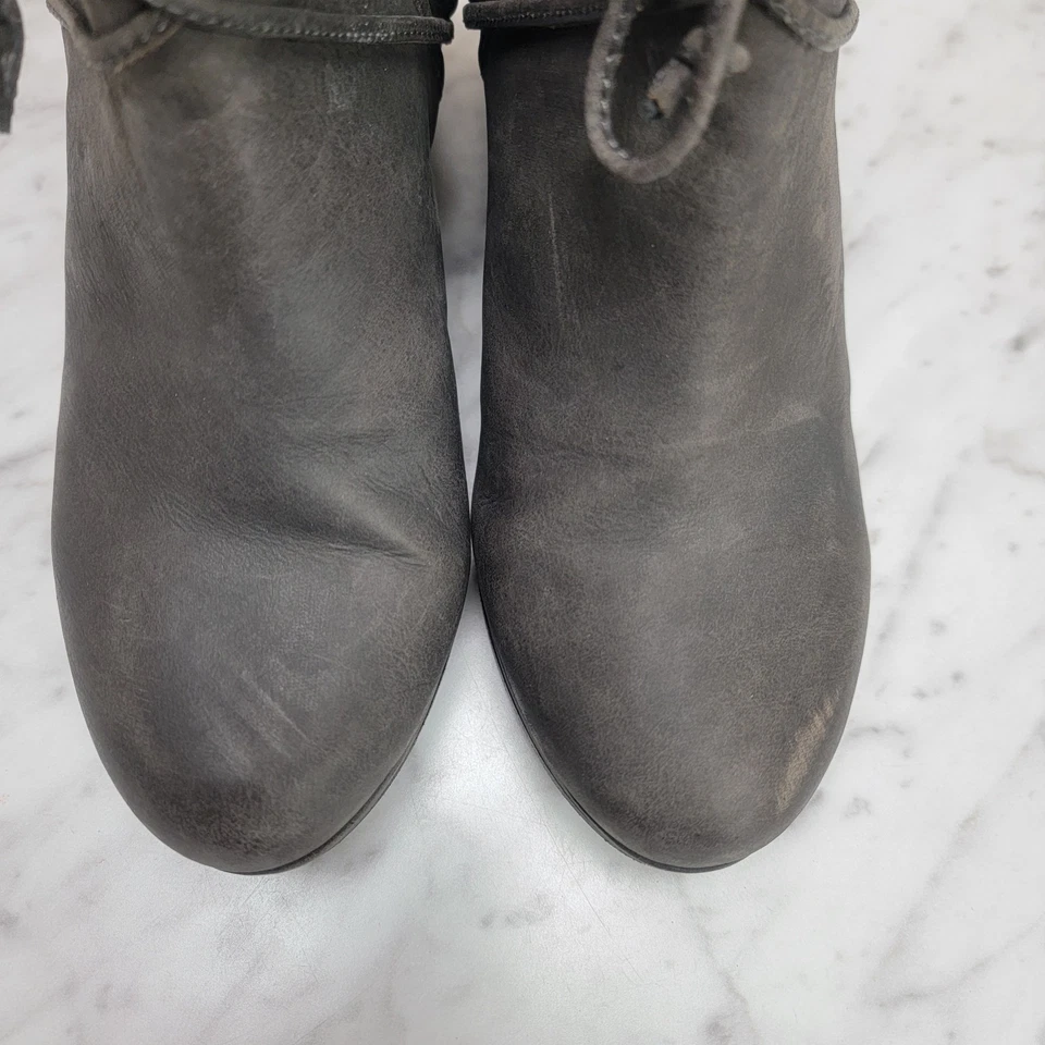 Botín al tobillo Eileen Fisher para mujer talla 8,5 gris cuero informal tacón ancho Foto 4 de 4