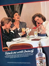 1987 SMIRNOFF VODKA Nothing as Nice as Spending Time with Friends PRINT AD