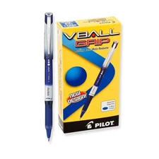 Pilot VBall Grip Extra Fine Point Rolling Ball Pens Blue 12 Count Pack