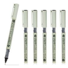 Fineliner Pens 6Pcs, Black 04 0.4mm Fineliner Marker Waterproof Ink Pen