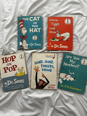 5 Vintage Dr Seuss Books 1957-1969 Cat In The Hat And More 