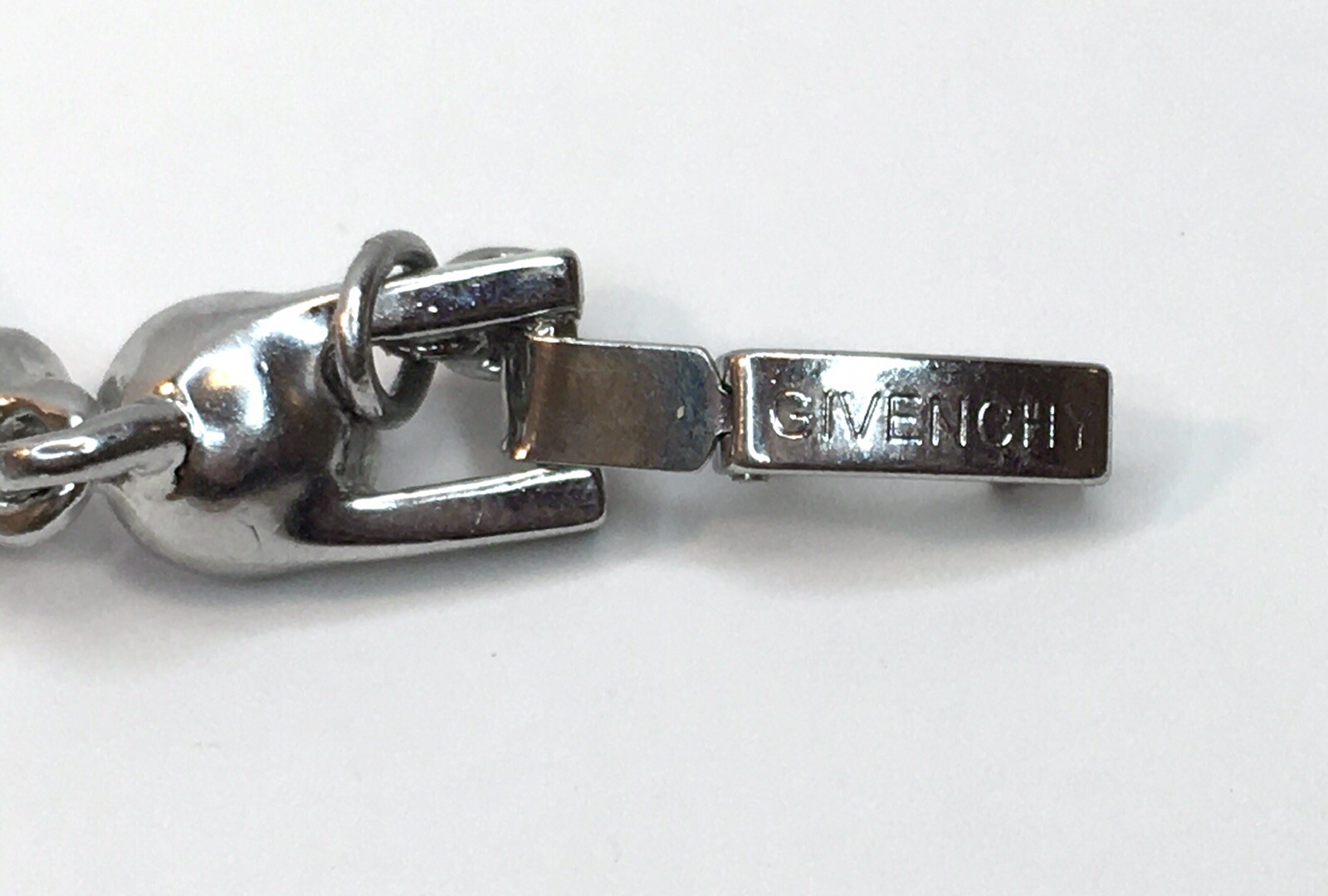 Givenchy Signed Crystal Link Bracelet Silver Tone… - image 2