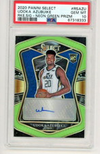 2020 PANINI SELECT ROOKIE AUTO - NEON GREEN #/99 UDOKA AZUBUIKE PSA 10 POP 2