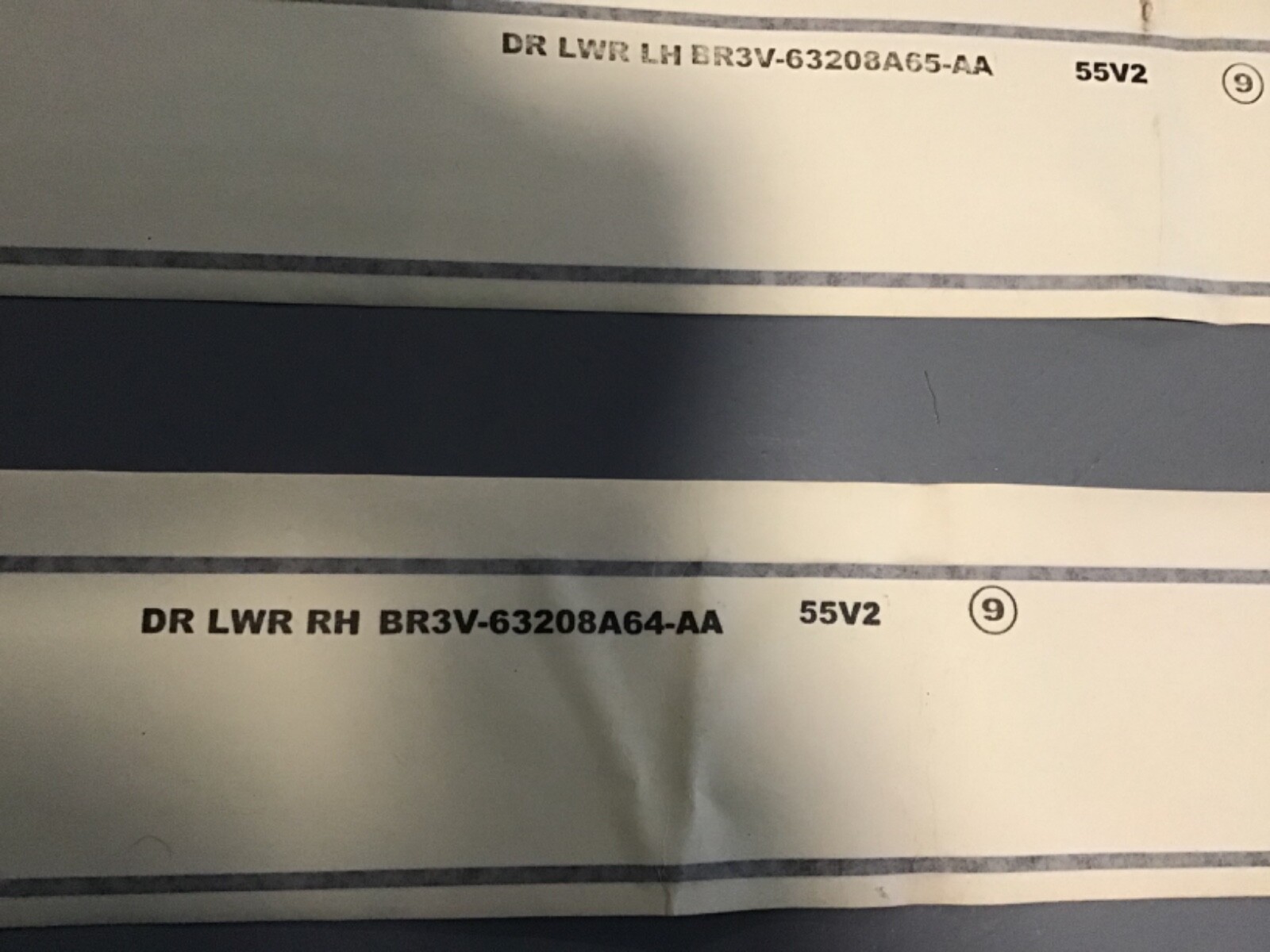 NEW RH-LH OEM Ford GT500 Rocker Panel Stripe Decals DR LWR RH BR3V-63208A64-DA