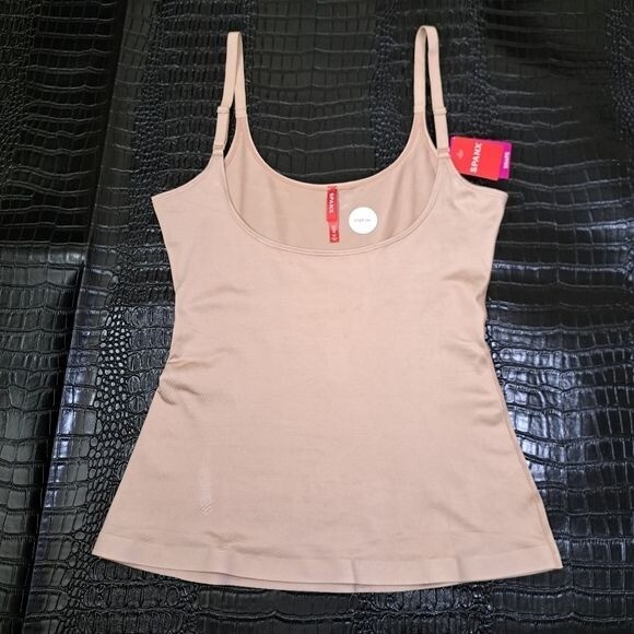 SPANX Suit Your Fancy Open Bust Cami Shaping Tank in Champaign Beige Size 2X