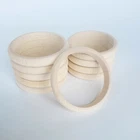 Wooden Round Bangles, Set of 10, Height 1 cm, - Decoupage / Unpainted