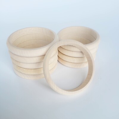 Wooden Round Bangles, Set of 10, Height cm, Decoupage