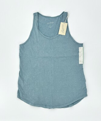 Universal Thread  Activewear Workout Casual Cotton Tank Top in Blue Size: Med