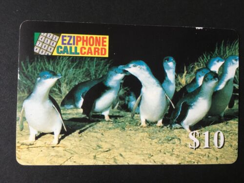 EZI phonecard Pty Ltd Australian wild life series $10 Penguins. Very Fine used - Zdjęcie 1 z 3
