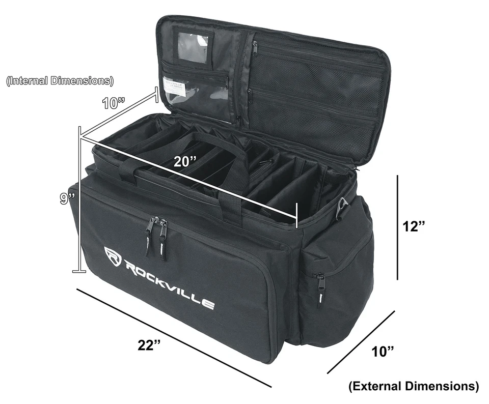 Rockville UT-BAG10 Padded DJ Cable/Utility Bag w/removable Dividers+YKK Zippers - Image 2 of 4