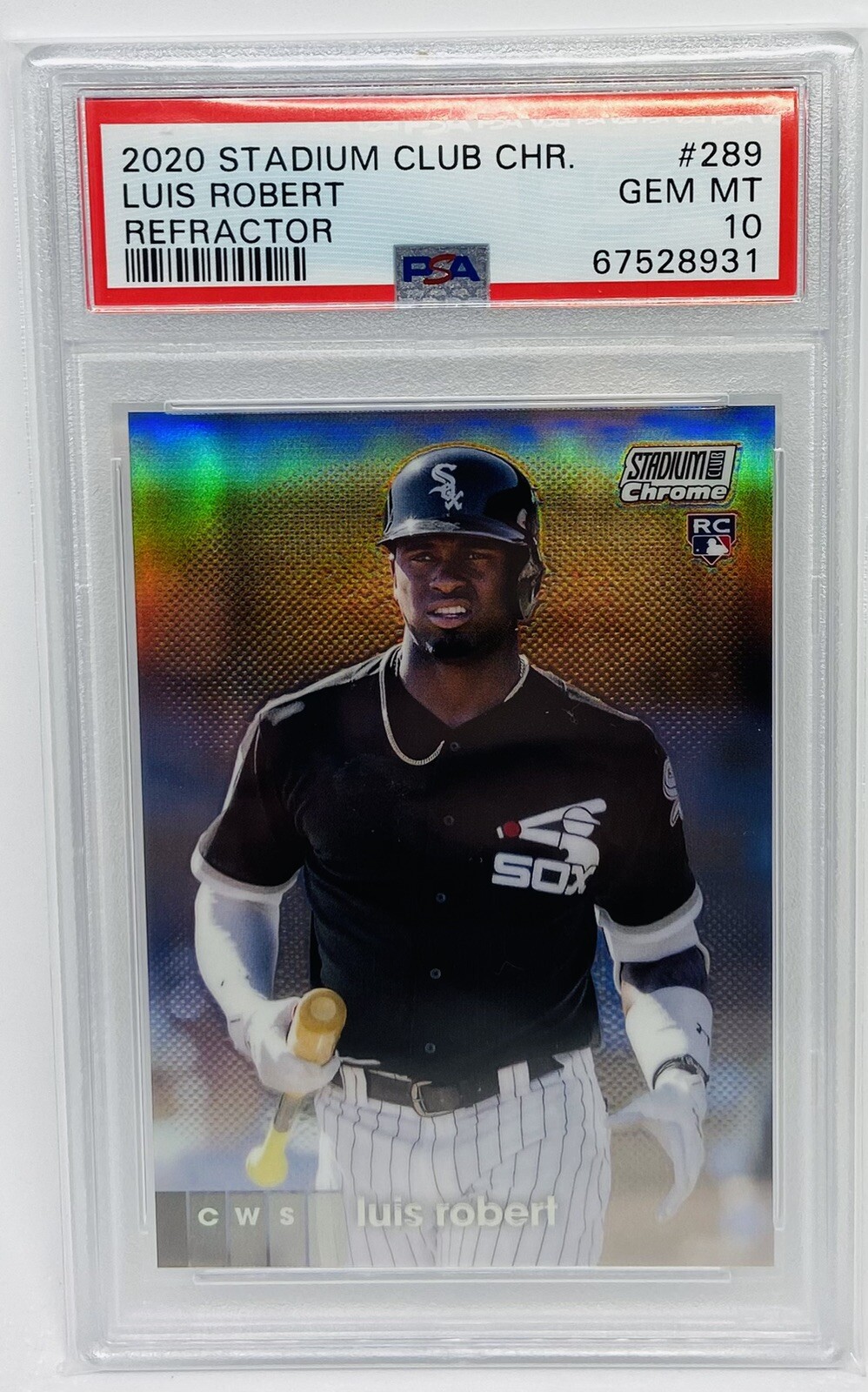 2020 Topps Stadium Club Chrome #289 Luis Robert Refractor Rookie PSA 10 GEM MINT
