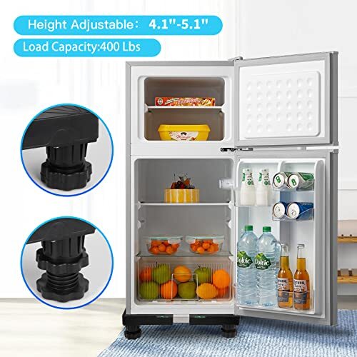 Nefish Mini Fridge Stand Universal Refrigerator Stand with 4 Strong (Black)