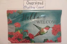 OVERSIZED T2 Magnetic Mailbox Cover Hummingbird & Geranium Flowers, Summer