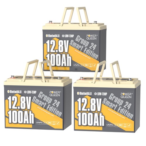 2/3/4 Pack 12V 100Ah LiFePO4 Batterie mit Bluetooth Gruppe 24 für Trolling Motor - Afbeelding 15 van 16