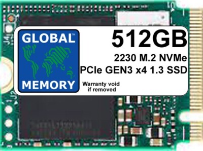 512GB M.2 2230 PCIe Gen3 x4 NVMe SSD MS SURFACE 3/4/Pro (X,7 8,9