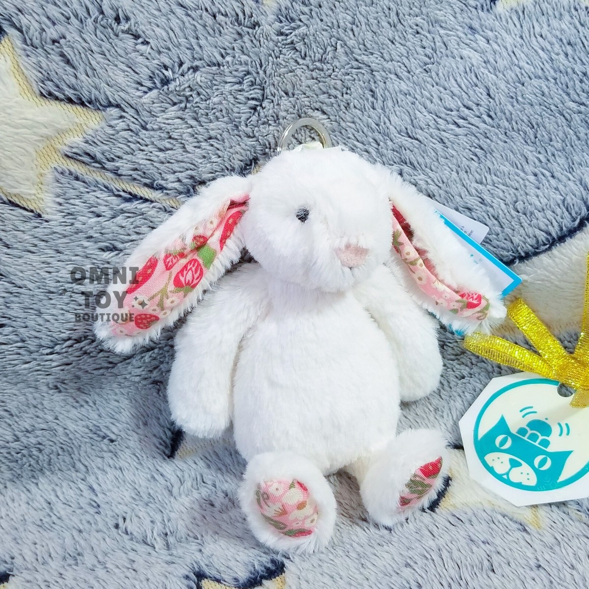  Blossom Cream Bunny Berryキーホルダー AUTHENTIC Jellycat Blossom Cream Bunny Berry Strawberry Bag