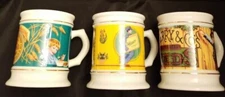 Whitmans Gold Metal mugs The Corner Store Porcelain D.M Ferry 1982 3 