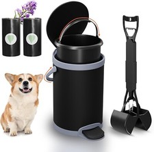 Dog Waste Station - Outdoor Poop Bucket with Lid, Removable Bin