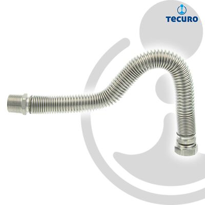 tecuro Edelstahlflexwellrohre 1/2 bis 1 1/2 Zoll, ausziehbar von 75 - 2000 mm. f