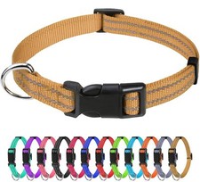Reflective Nylon Dog Collars Adjustable Classic Collar with Quick Release Buc...