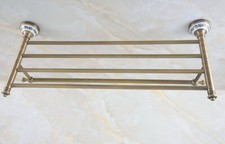 Antique Brass Bathroom Towel Rack with Shelf Towel Bar Towel Rail 2ba771