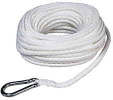 Boat Rope Towing Line Hollow Braid Anchor Dock Tie down Marine Hook 1/4" X 100'