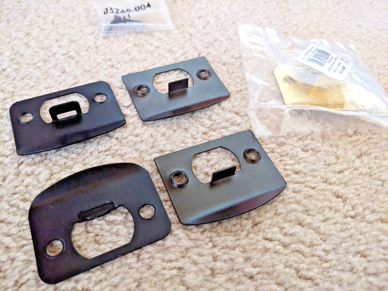 Lot of Door Strikes 2x Oil Rubbed Bronze, 2x Black, 1x Satin Brass