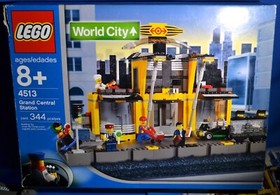 2003 LEGO World City 4513 Grand Central Station Compl. w/ Box Instruc & Minifigs