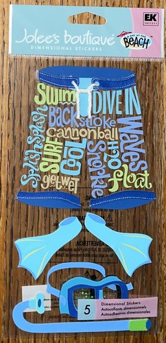 Swim Trunks Sticker Jolees Swim Trunks Suit Tropical Beach Surf Dive In Snorkel Wave Summer ...