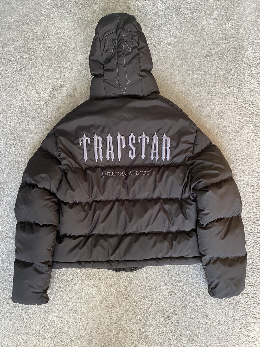 TRAPSTAR DECODED HOODED PUFFER JACKET BLACK MEDIUM LARGE