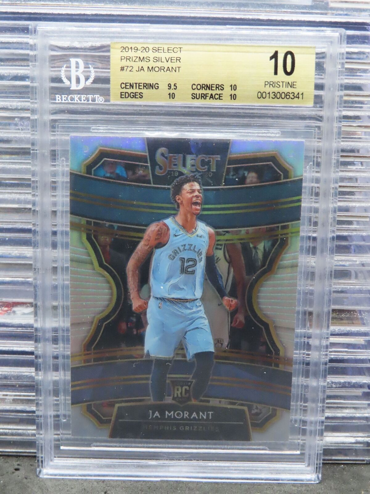 2019-20 Select Ja Morant Concourse Silver Prizm Rookie RC #72 BGS 10  Grizzlies