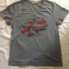 TRIUMPH MOTORCYCLES U.K. ORIG. BIKER MERCHANDISE GRAY T-SHIRT V-NECK M EU UNISEX