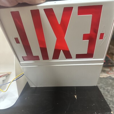 1980's Dual Lite Exit Red Letter Sign Made In USA 6 Volt New In