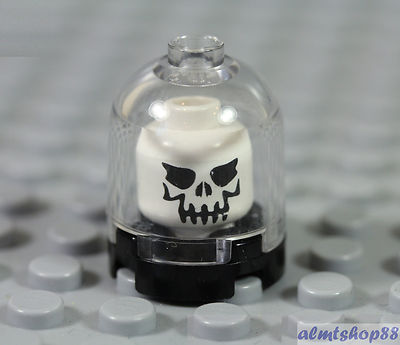 LEGO - Skull Evil w/ Eyebrow Display Brain Jar Skeleton Minifigure