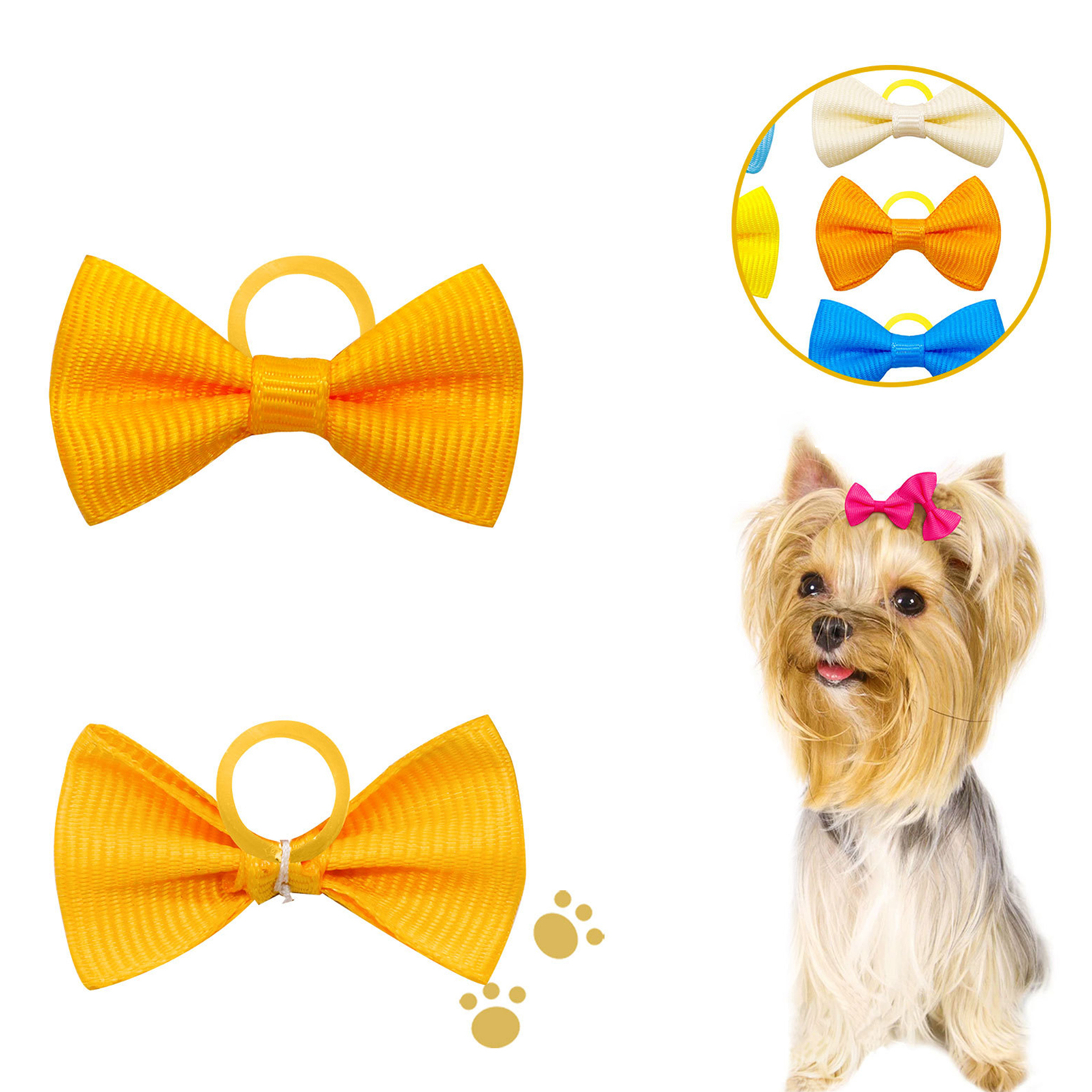 10pcs Pet Hair Ropes Attractive Decorative Pet Bowknot Headwear Dog