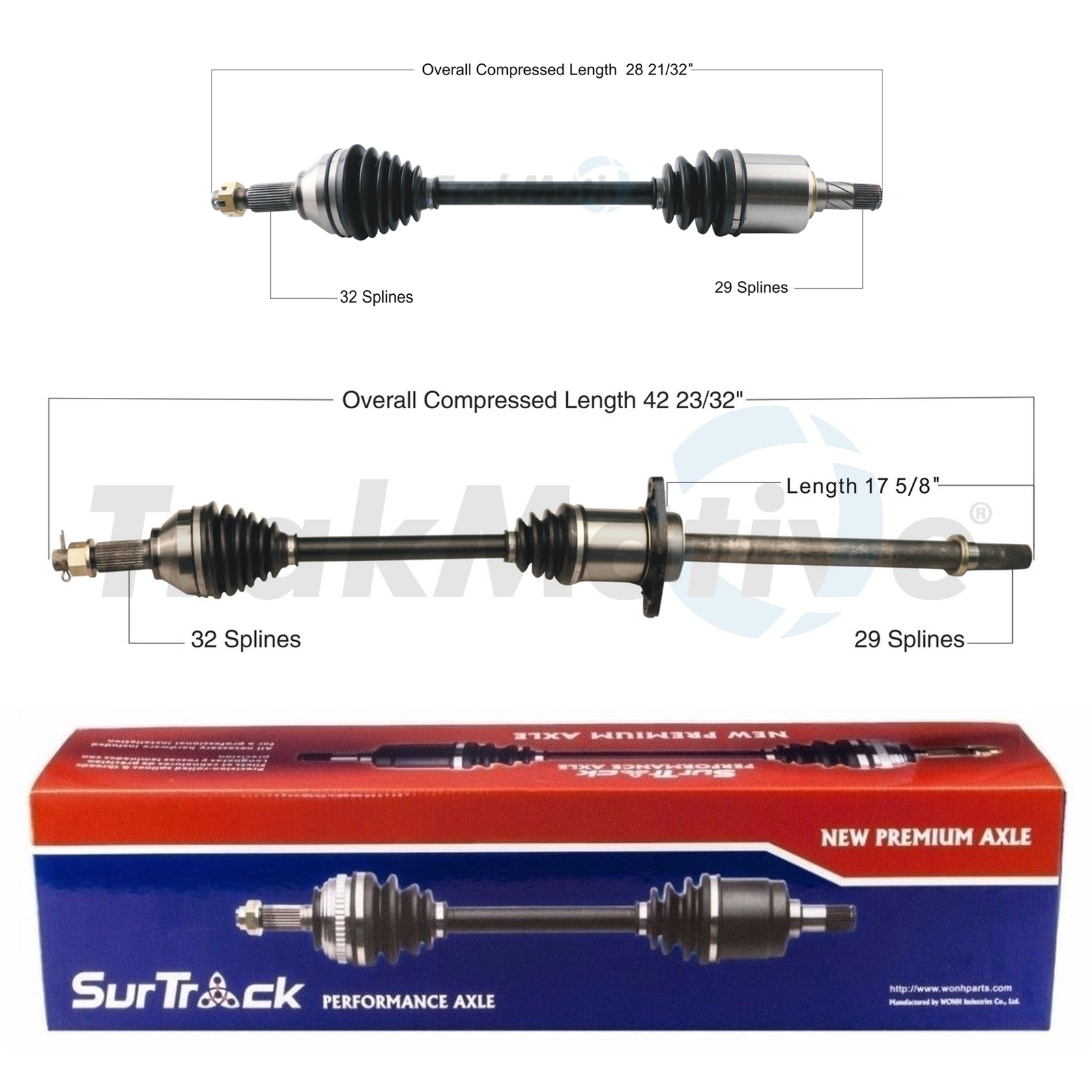 SurTrack Pair Set of 2 Front CV Axle Shafts For Nissan Quest 20152017