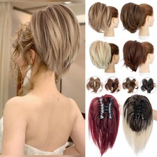 REAL AS HUMAN Messy Hair Bun Piece Clip in Scrunchie Claw Ponytail Extensions US
