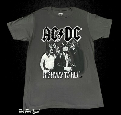 New AC/DC Highway To Hell Gray Vintage Concert T-shirt