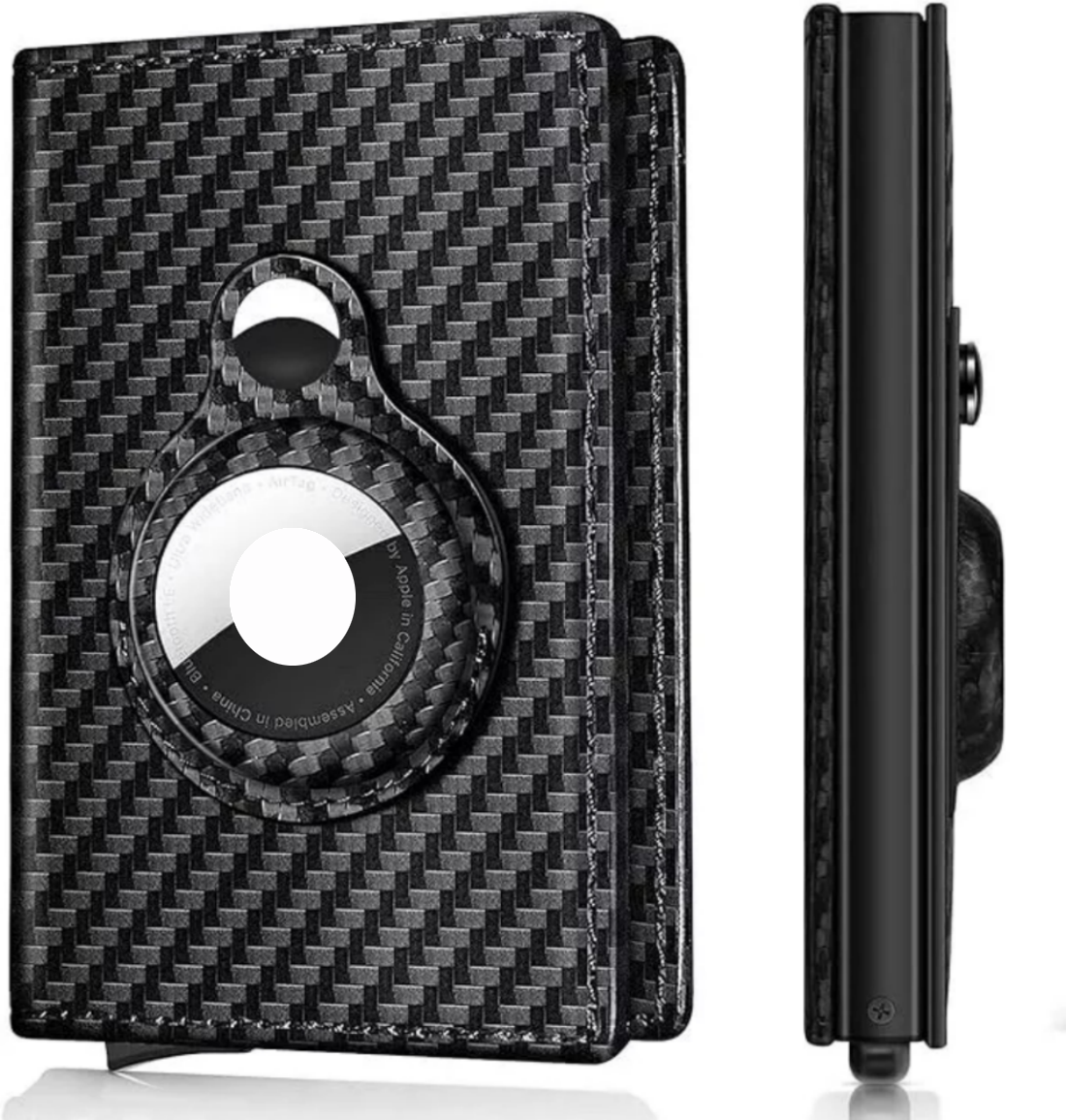 Slim RFID Blocking Minimalist Wallet for Men with AirTag Holder USA-image