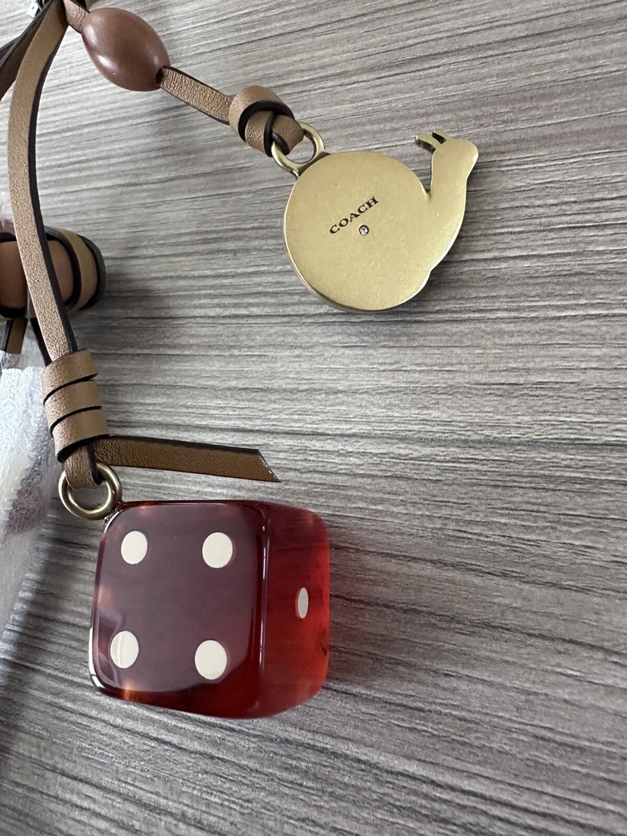 NWT Coach Snail Dice Feather Tea Rose Cluster Bag Charm