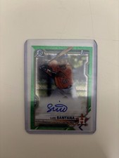 2021 Bowman Chrome Prospects Auto Green Shimmer Refractor  Luis Santana /99 RC
