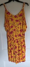 LCW CASUAL Women's YELLOW FLORAL VISCOSE SUMMER Jumpsuit Romper SIZE S