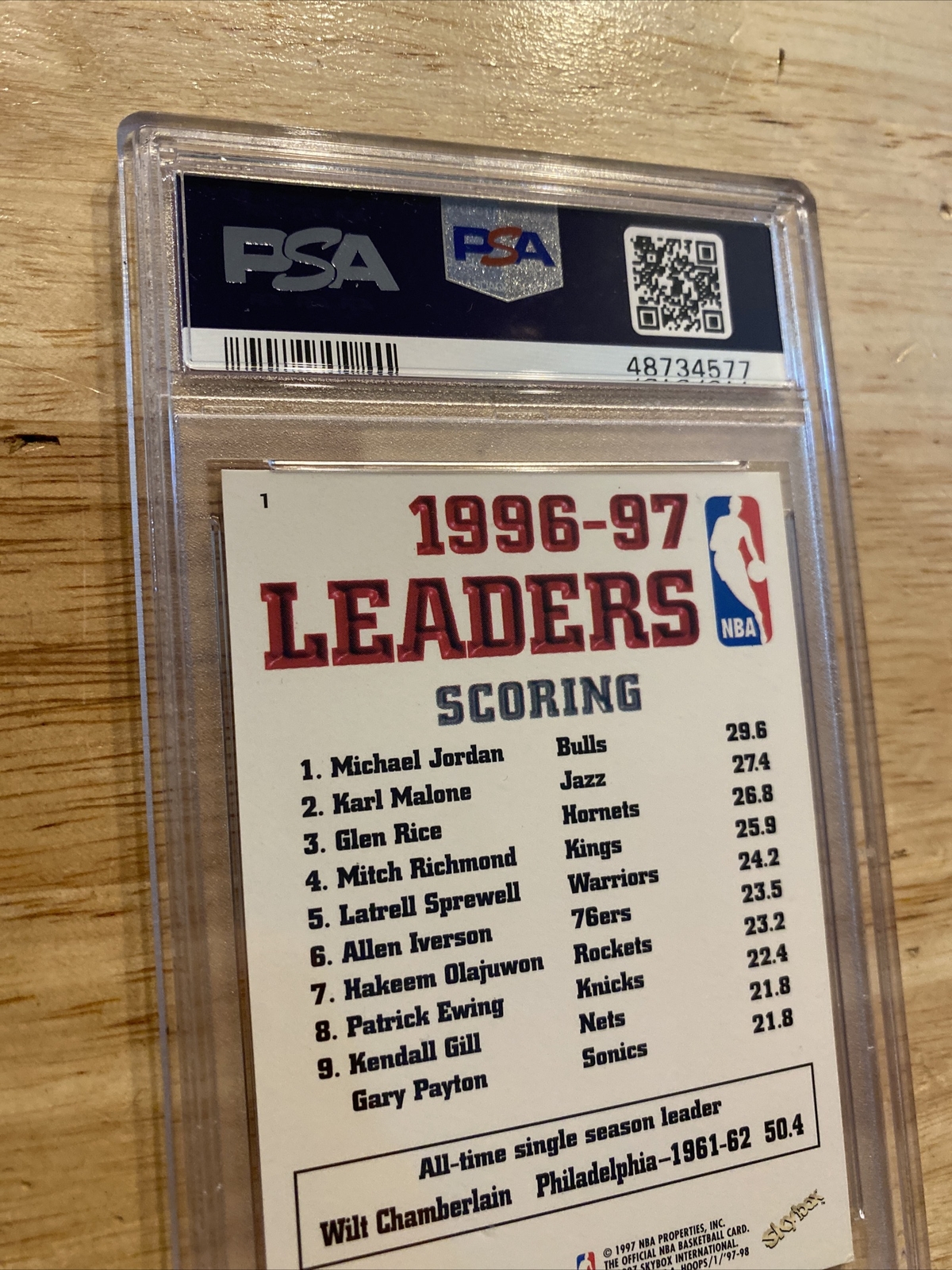 Michael Jordan PSA 5 NBA Hoops Vintage MJ Basketball Card Chicago Bulls 1997 HOF view 9