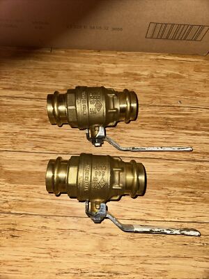 1-1/2 in Forged Brass Full Port Press 200# Ball Valve FNW LOT OF 2