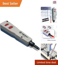Lightweight Interchangeable Punch Down Tool with Blade Storage for Networking