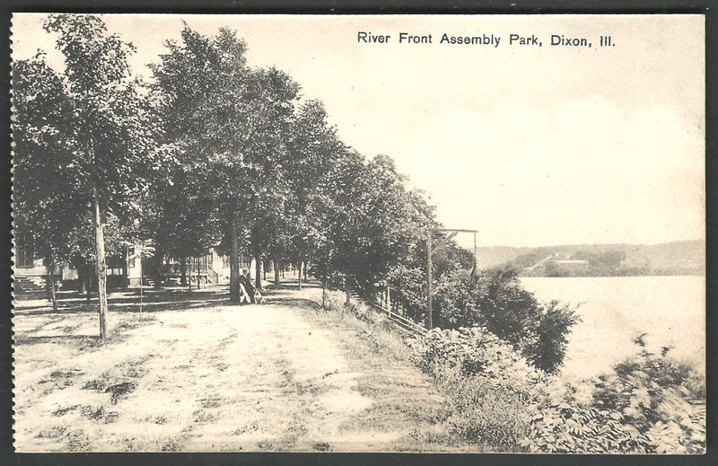 DIXON ILLINOIS Rock River from Assembly Park c. 1910 Wheelock Divided Back