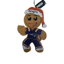 New England Patriots Gingerbread Man Licensed NFL Christmas Holiday Ornament