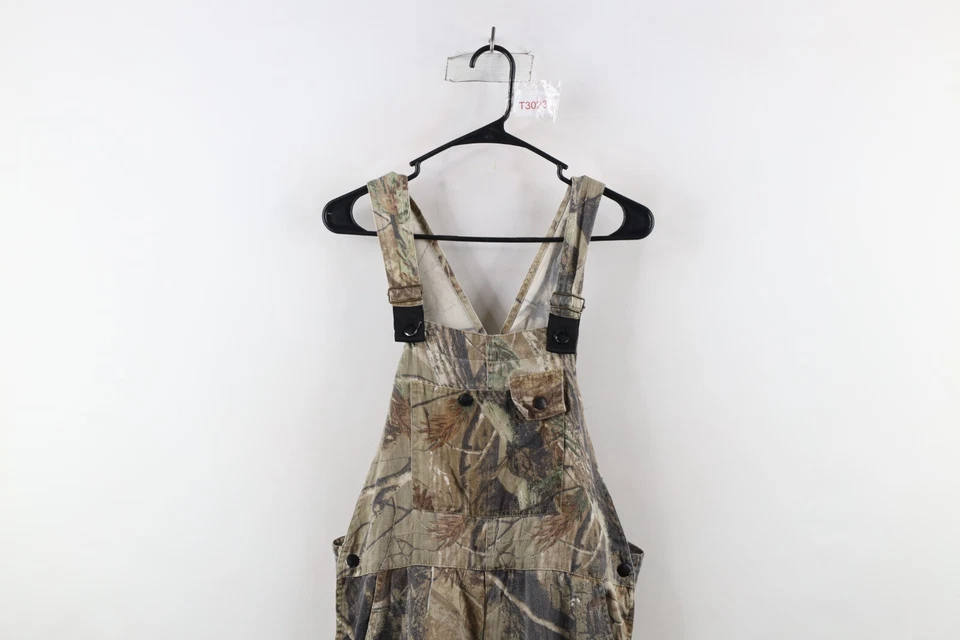 Vintage Streetwear Mens Medium Faded Realtree Camouflage Cargo Overalls Bibs - Image 2 of 4